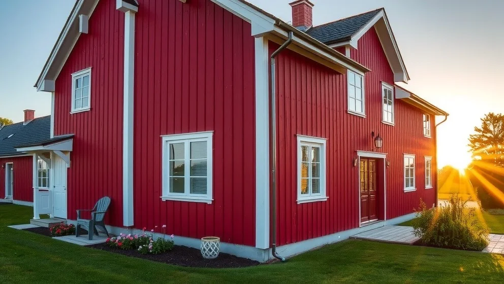 Rött hus med vita knutar på svenska gårdar | Bostadslinje